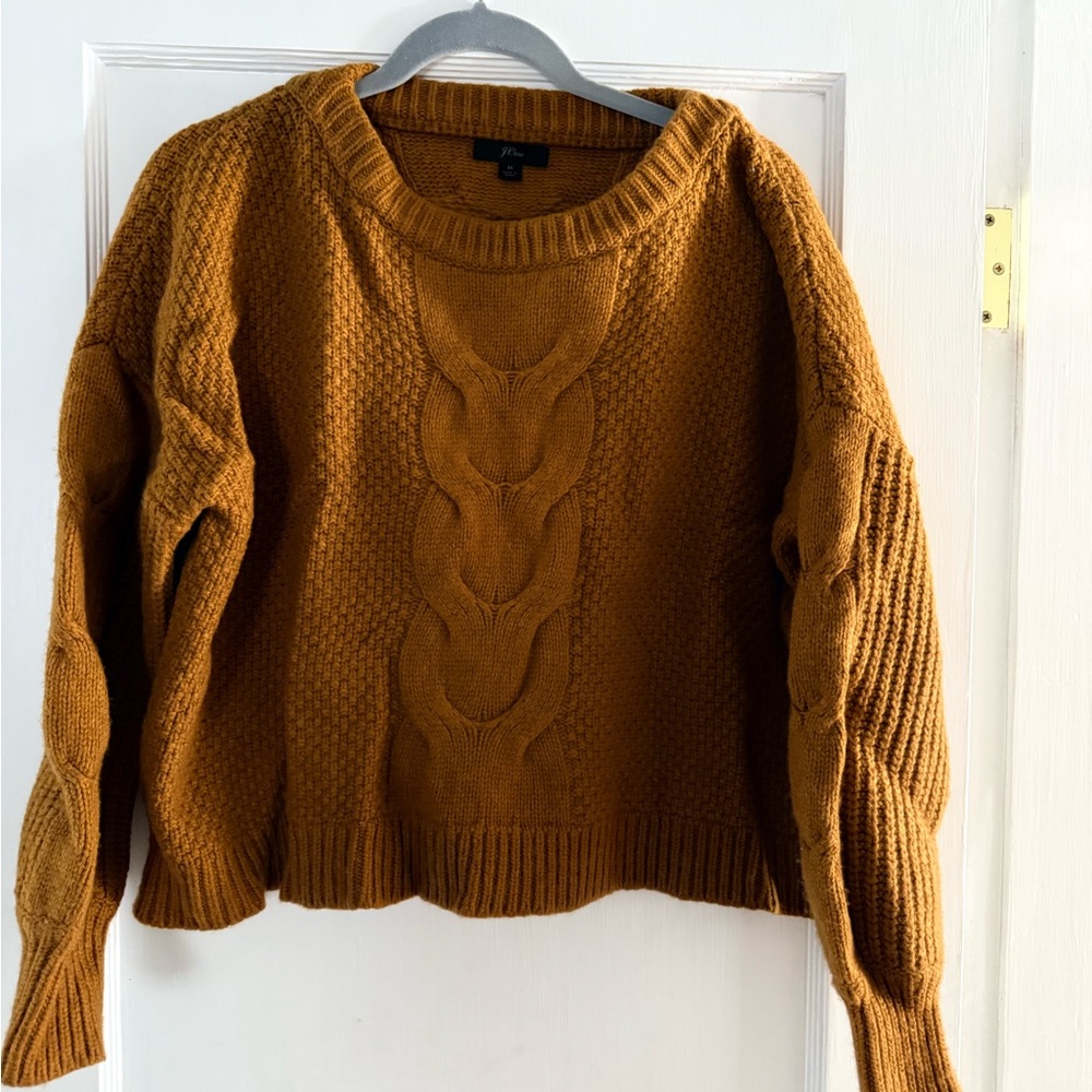 Jcrew Women's Cable Knit Sweater - Mustard